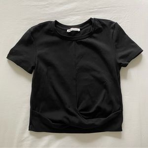 Zara Black Cropped Tee
